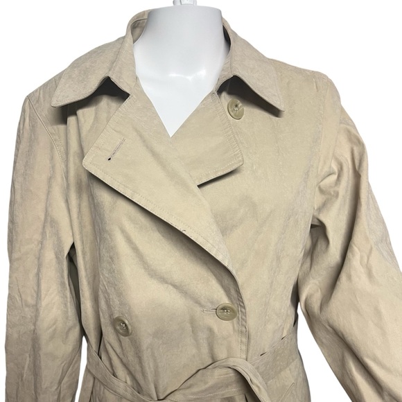 Liz Claiborne - Women’s Midi Double Breasted Trench Coat Sz LG - Picture 3 of 8